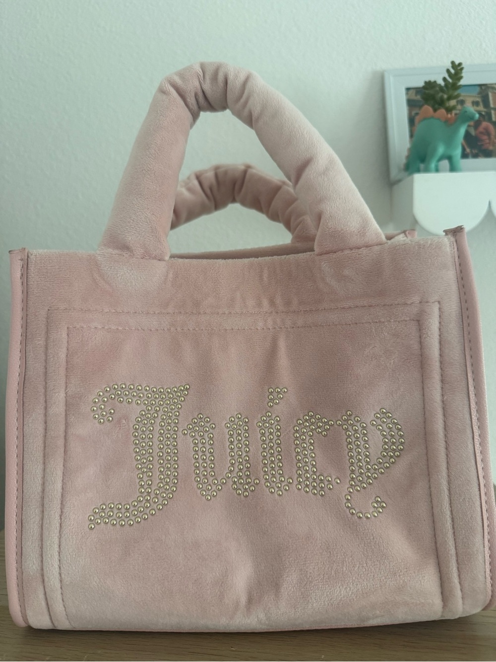 Juicy Couture Blush Pink Studded Suede Tote